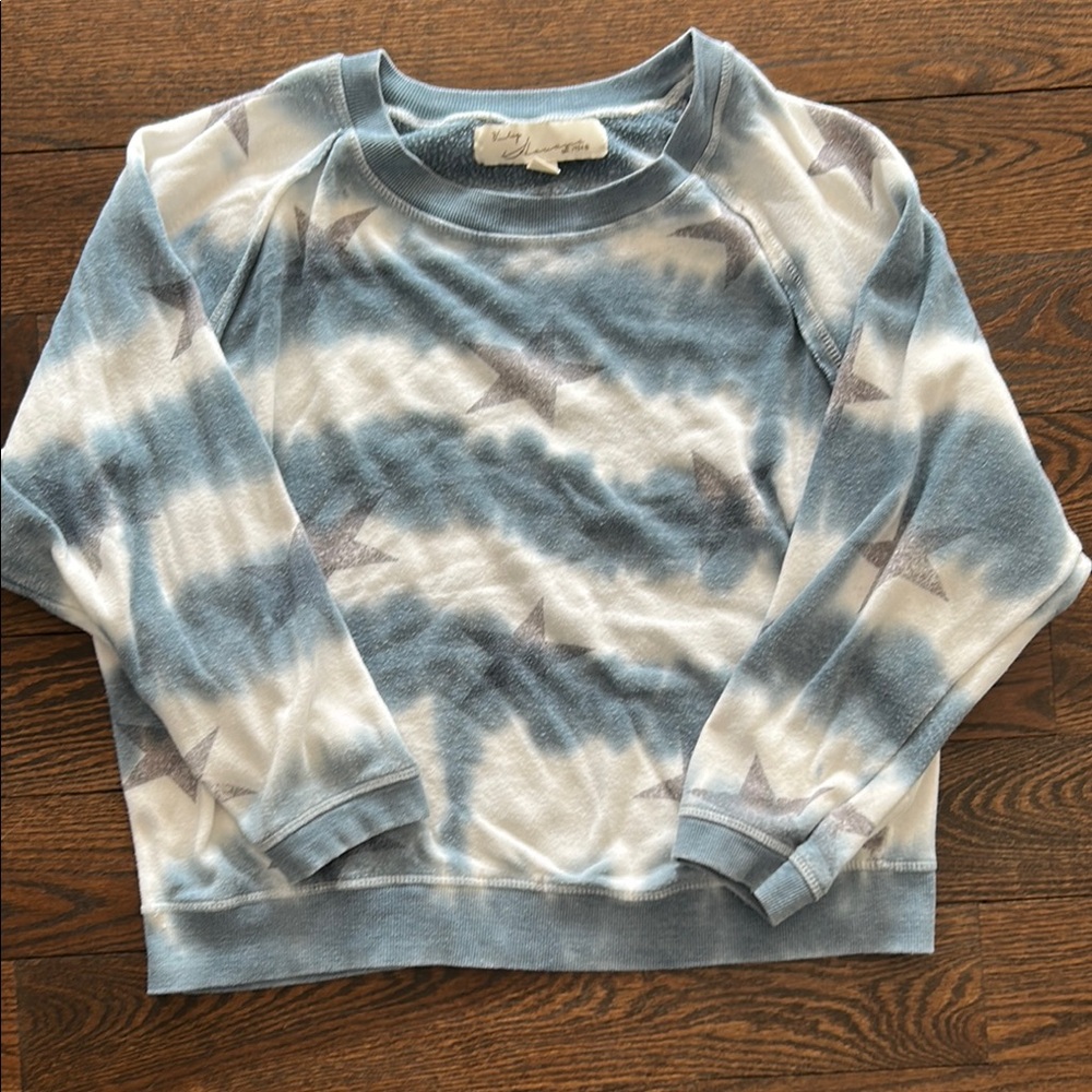 Blue and White Star Patterned Sweater